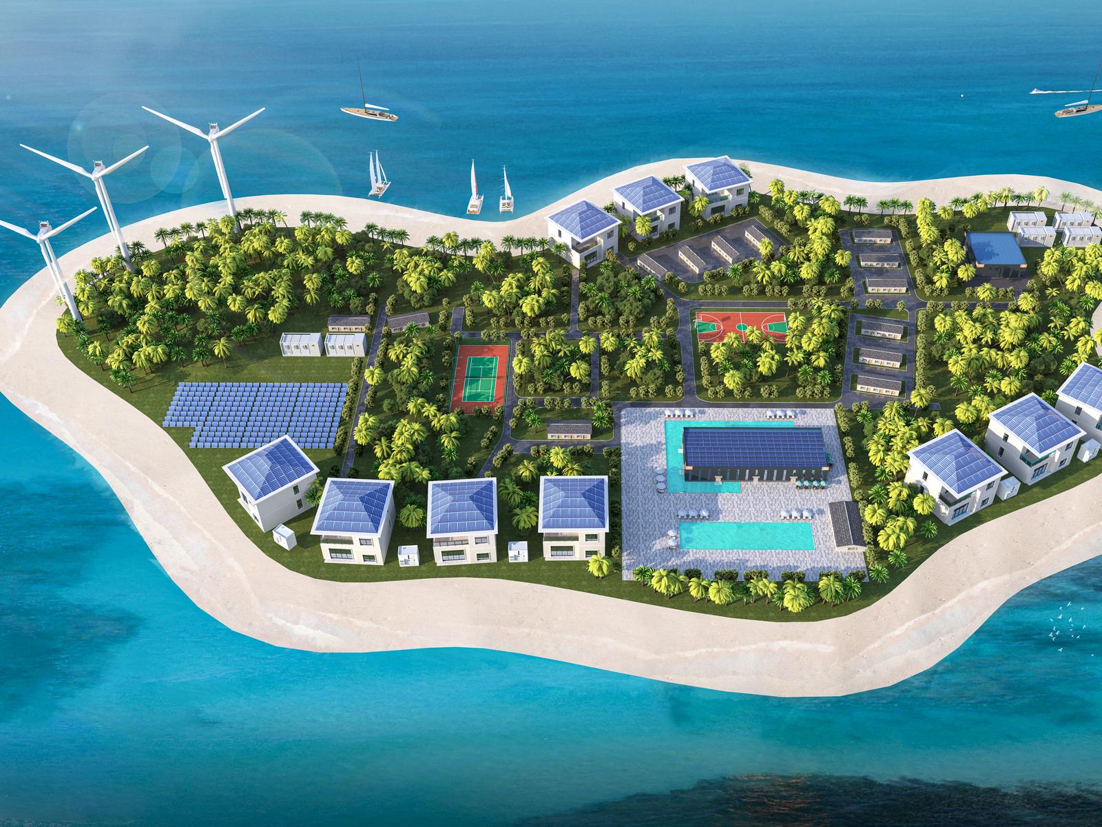 Solar, wind and battery storage powering an off-grid island